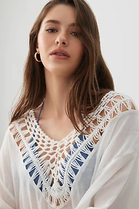 Cache-maillot à détail en crochet