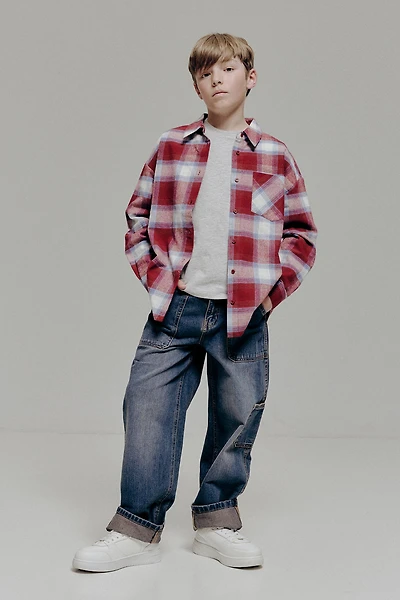 Ardene Kids Carpenter Jeans in Dark Blue | Size | 100% Cotton
