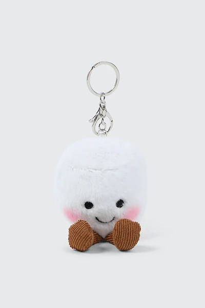 Ardene Plushie Marshmallow Bag Charm in White