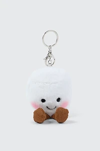 Ardene Plushie Marshmallow Bag Charm in White