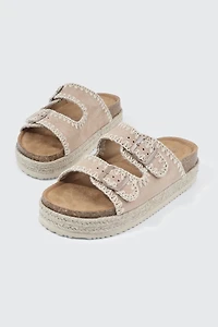 Sandales espadrilles à double boucle