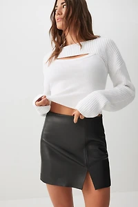 Ardene Faux Leather Micro Skirt in | Size | Faux Leather/Polyester