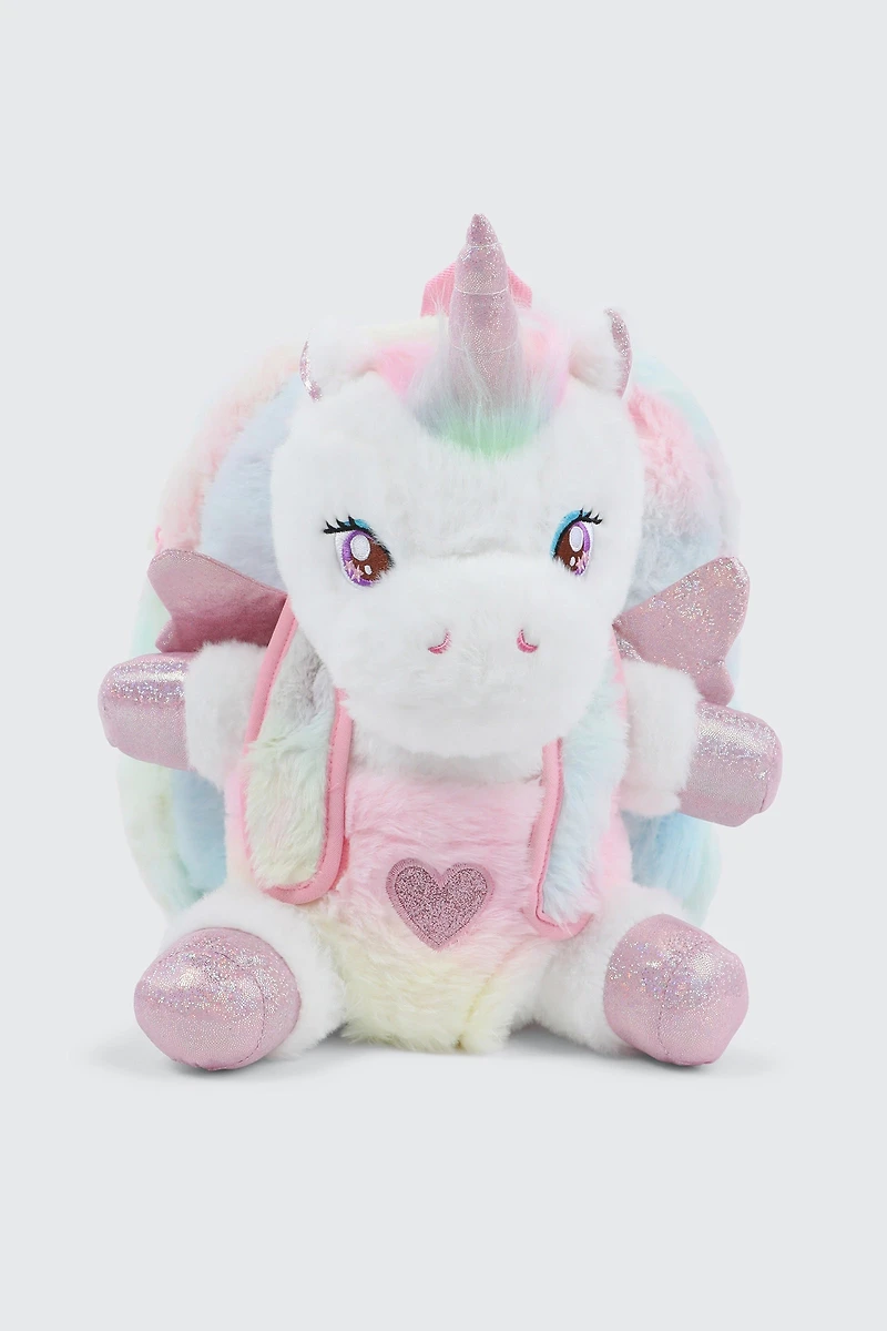 Ardene Kids Backpack with Animal Plushie | Polyester