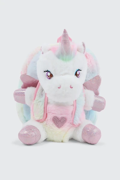 Ardene Kids Backpack with Animal Plushie | Polyester