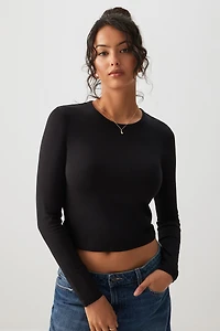 Ardene Effortless Everyday Long Sleeve T-Shirt in | Size | Cotton/Elastane | Eco-Conscious