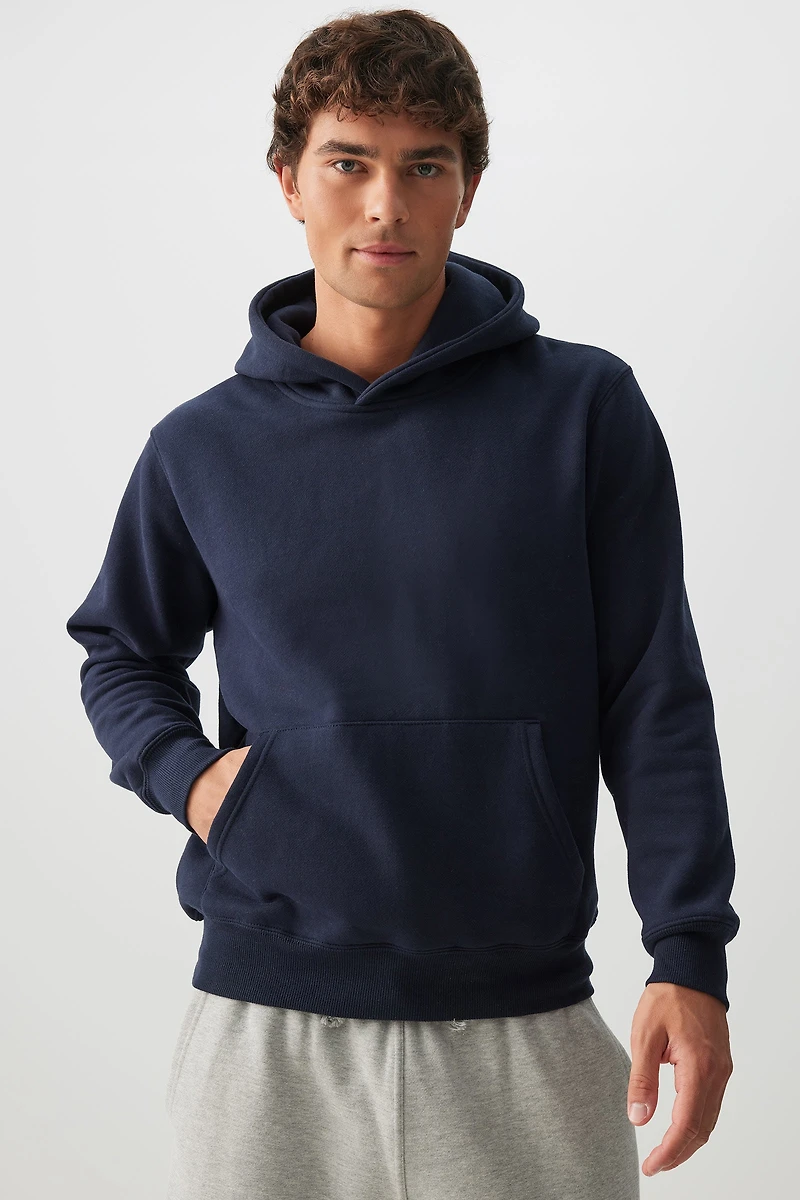 Ardene Man Solid Hoodie For Men in Dark | Size | Polyester/Cotton | Fleece-Lined