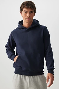Ardene Man Solid Hoodie For Men in Dark | Size | Polyester/Cotton | Fleece-Lined