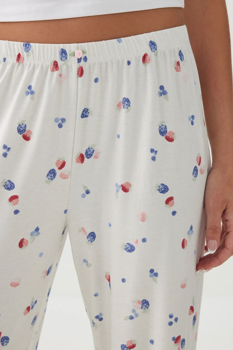 Pantalon de pyjama jambe droite en tissu HUSHKNIT