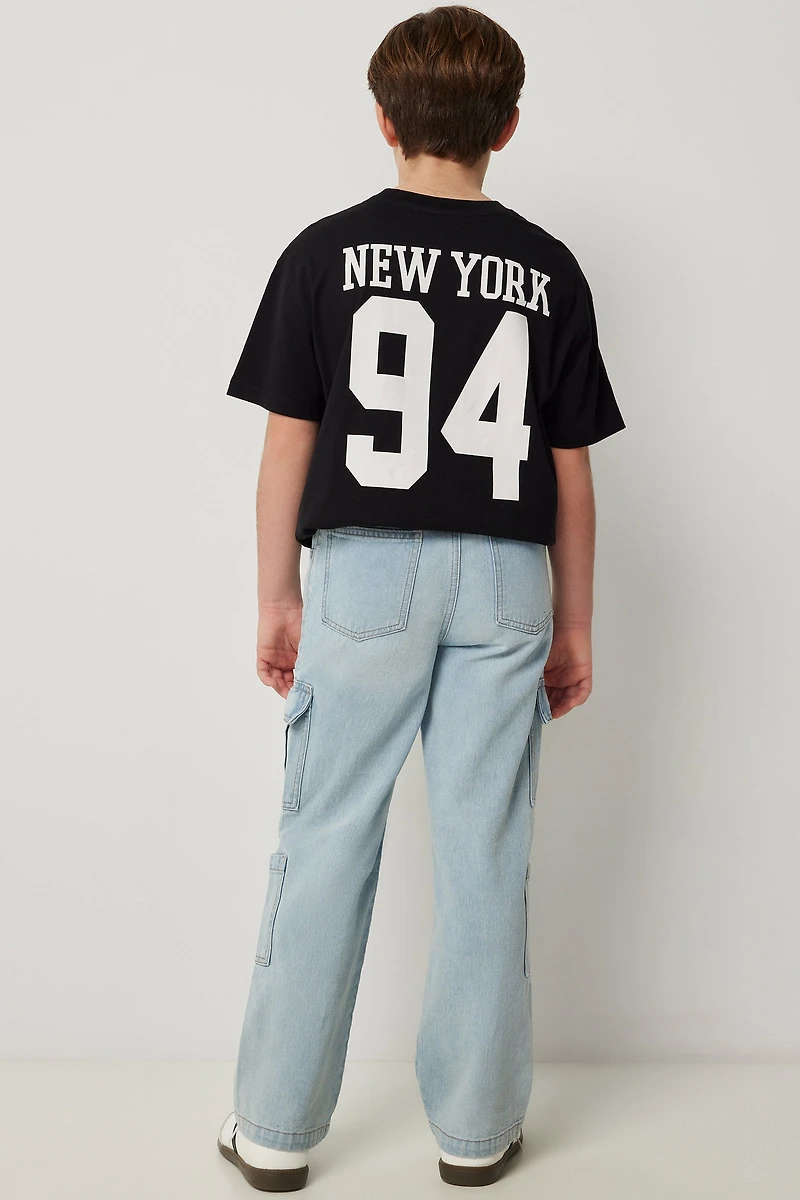 Jean cargo à jambe large