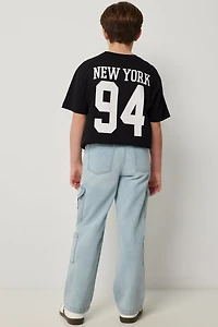 Jean cargo à jambe large