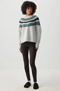 Chandail en tricot pelucheux à motif Fair Isle