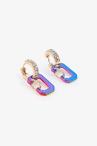 Ardene Metallic Carabiner Clip Hoop Earrings | Stainless Steel