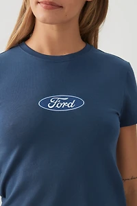 T-shirt court et ajusté graphique