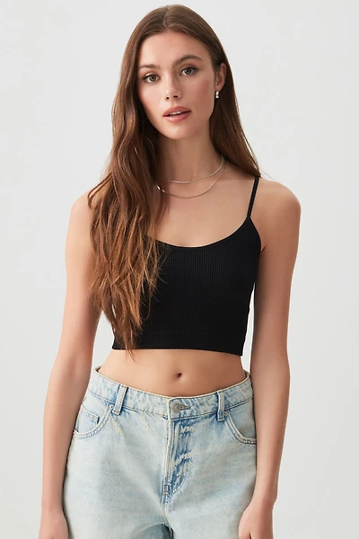 Ardene Basic Ultra Crop Seamless Tank in | Size | Nylon/Elastane | Eco-Conscious