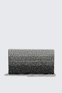 Ardene Ombre Rhinestone Clutch in Black | Polyester