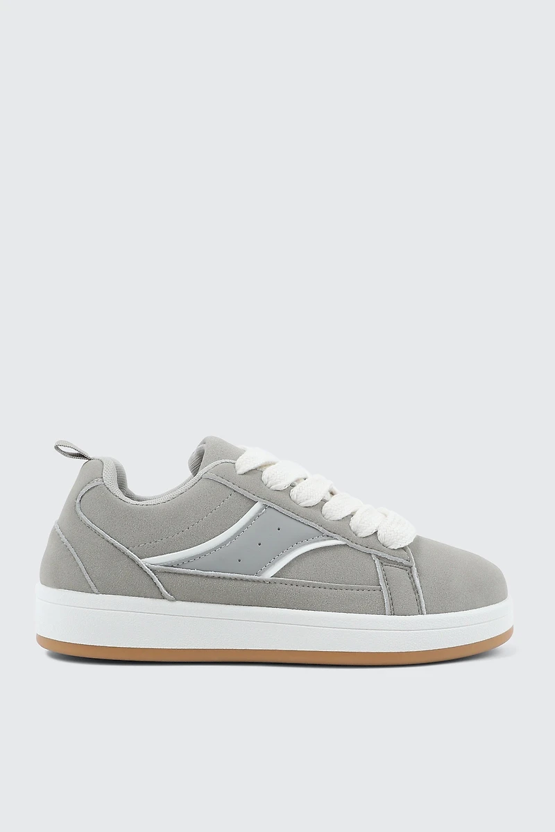 Ardene Faux Suede Sneakers in Grey | Size