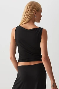 Camisole courte à col drapé