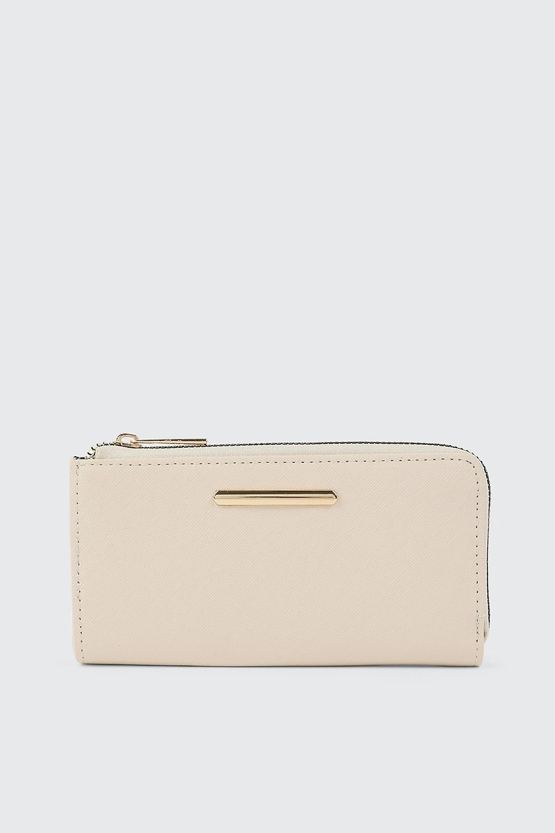 Ardene Faux Leather Cardholder in Beige | 100% Recycled Polyester/Faux Leather | Eco-Conscious