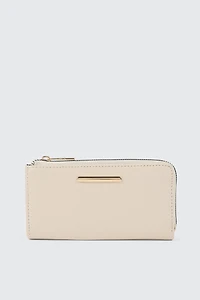 Ardene Faux Leather Cardholder in Beige | 100% Recycled Polyester/Faux Leather | Eco-Conscious