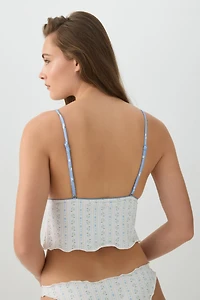 Haut de maillot tankini fleuri