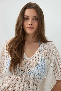 Cache-maillot à col V crochet