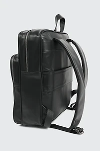 Sac à dos en faux cuir noir