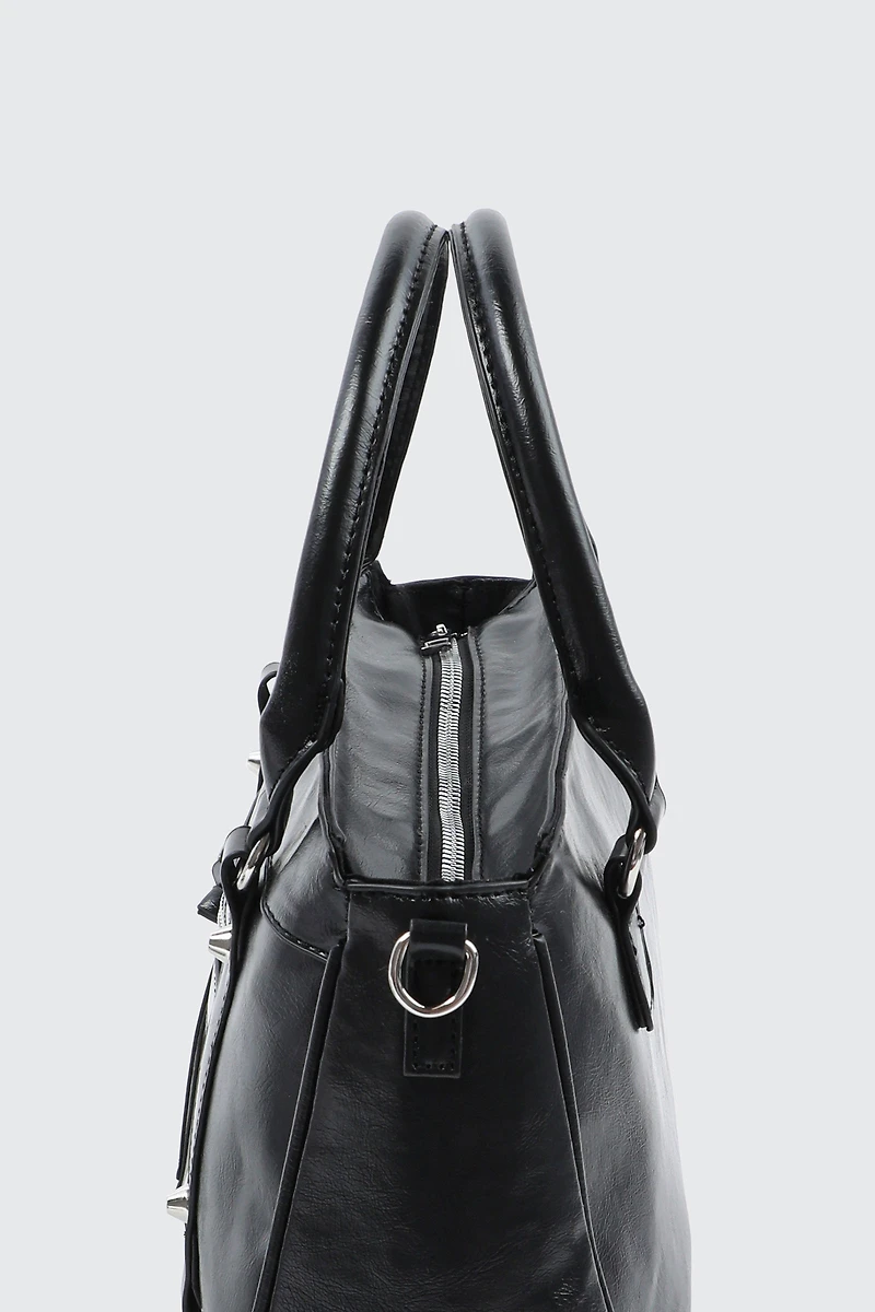 Sac fourre-tout en faux cuir froissé