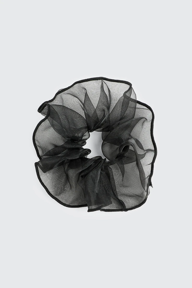 Ardene Tulle Scrunchie in Black | Polyester