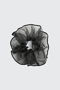 Ardene Tulle Scrunchie in Black | Polyester