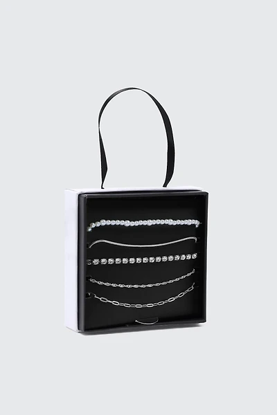 Ardene Chain & Pearl Bracelet Gift Set in Silver