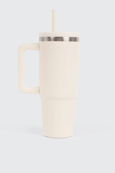 Ardene Tumbler with Handle in Beige | Stainless Steel