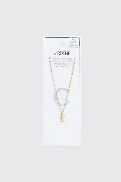 Collier initiale C plaqué or 14K