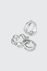 Trio de bagues à effet fil fer