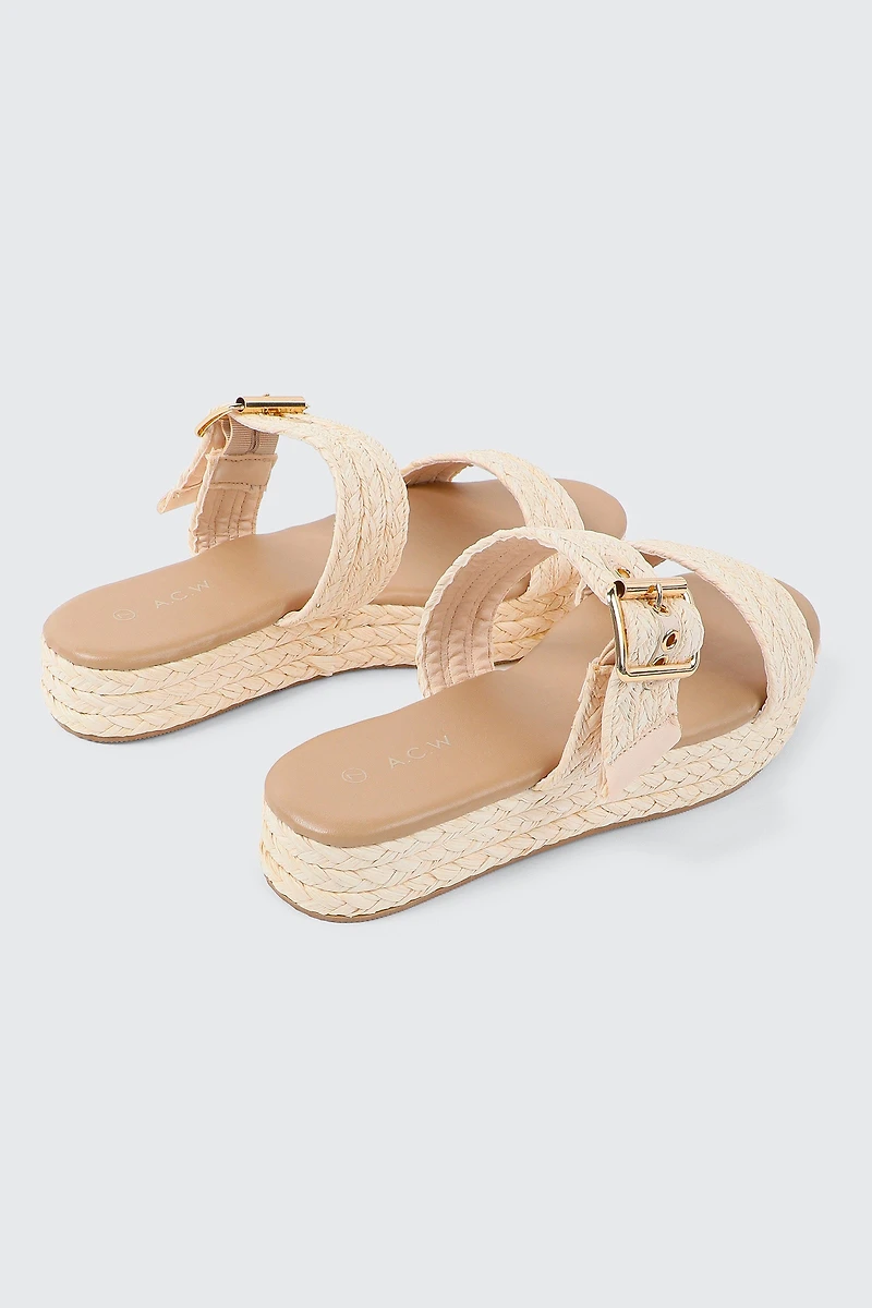 Sandales raphia plateforme