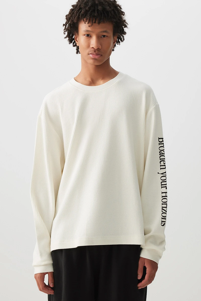 T-shirt à manches longues en tricot gaufr