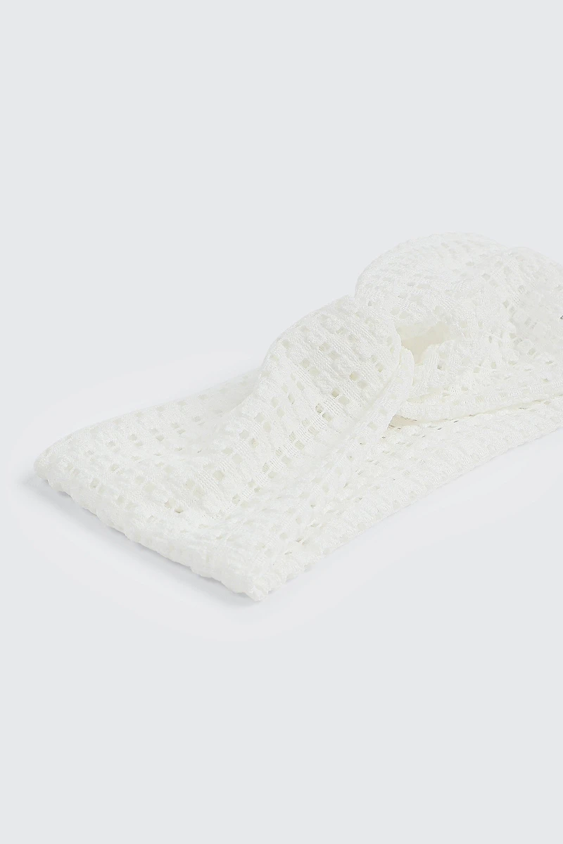 Bandeau noué en maille ouvert