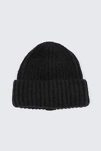 Ardene Chunky Rib Beanie in Black | Polyester/Spandex