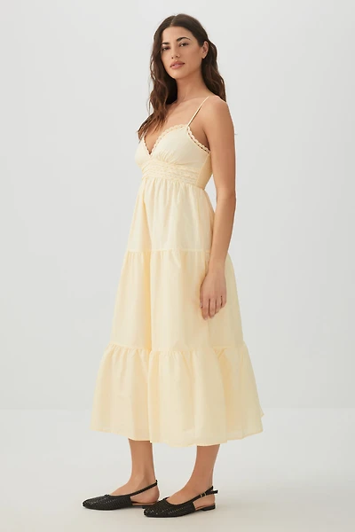 Robe maxi smockée