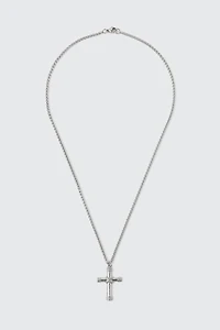 Ardene Man Stainless Steel Cross Necklace For Men in Silver