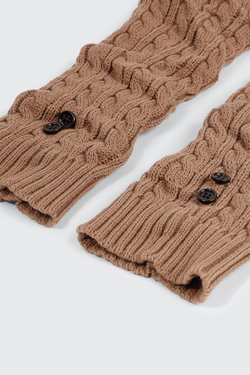 Jambières en tricot torsadé à boutons