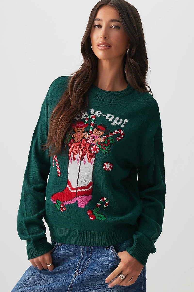 Ardene Ugly Christmas Sweater in Dark | Size
