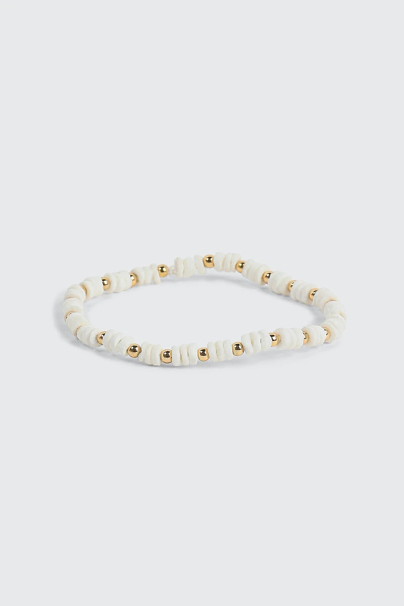 Ardene Beaded Stretch Bracelet in White