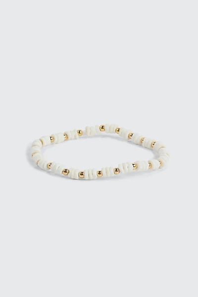 Ardene Beaded Stretch Bracelet in White