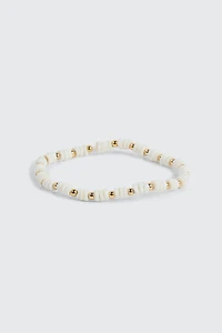 Ardene Beaded Stretch Bracelet in White