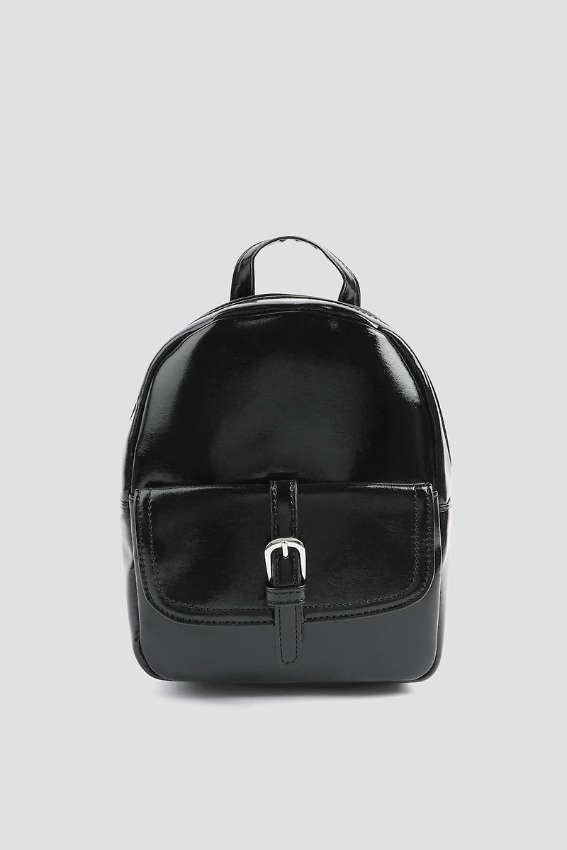 Ardene Small Backpack in Black | Faux Leather/Polyester