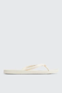 Ardene Solid Flip-Flops Sandals in Off-White | Size
