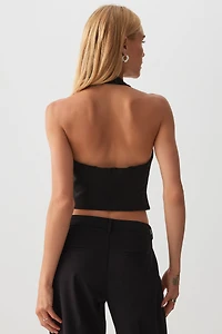 Veste licou sans manches à dos ouvert