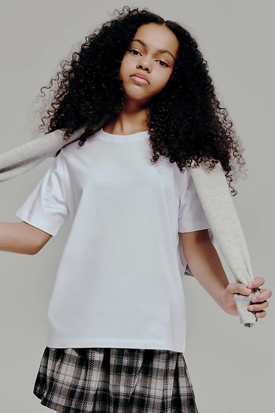 Ardene Kids Classic T-Shirt in White | Size | Spandex/Cotton | Eco-Conscious