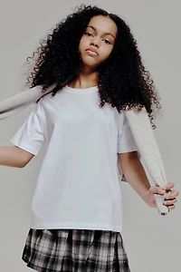 Ardene Kids Classic T-Shirt in White | Size | Spandex/Cotton | Eco-Conscious