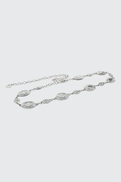 Ardene Medallion Chain Belt in Silver